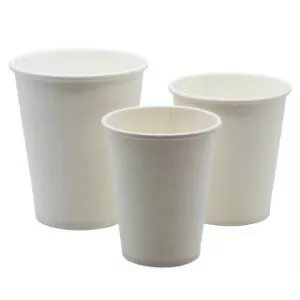 Plain White Paper Cups & Lids